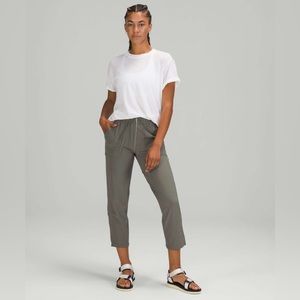 beyond the studio cropped pants lululemon grey sage
